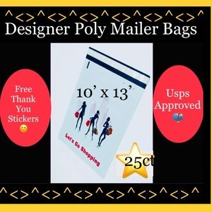 25ct 10x13’ Designer PolyMailers ~BONUS! 25ct Free Thank You Stickers 👛🆕👛